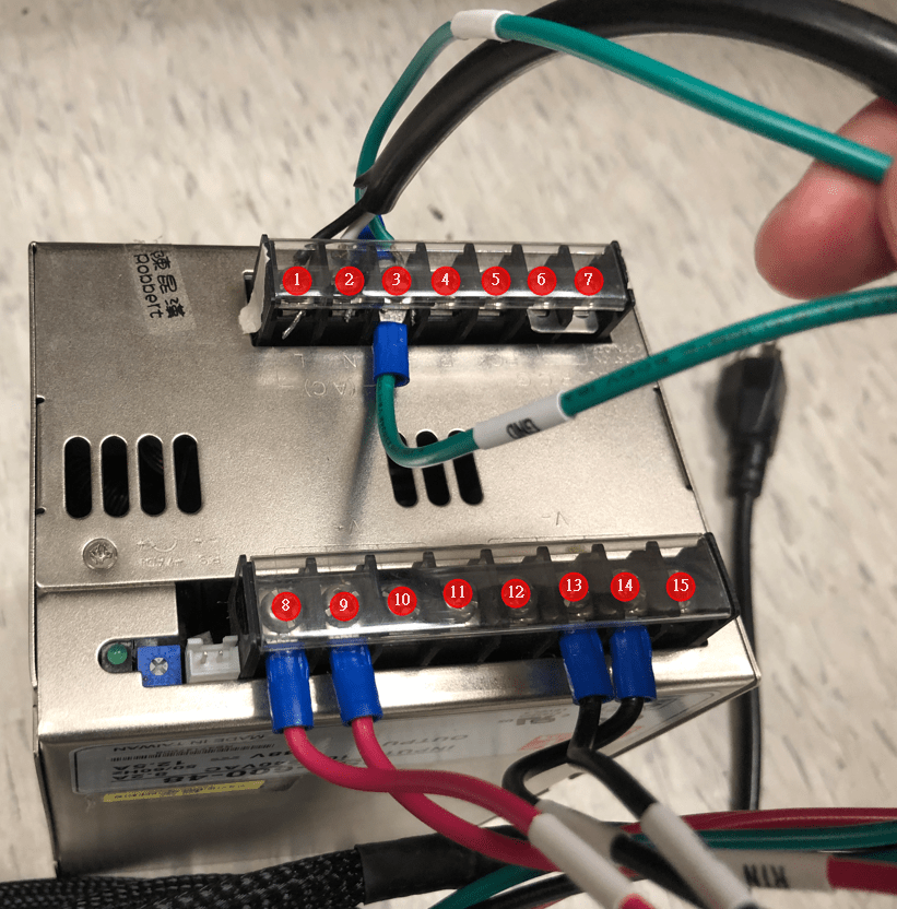 Pin assignment of AC and DC cables to an external power supply Advantech ICVG Service Center