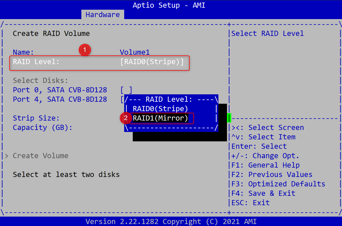 How to Create a RAID Volume with M.2 SATA on SKY-8132S – Advantech ESG