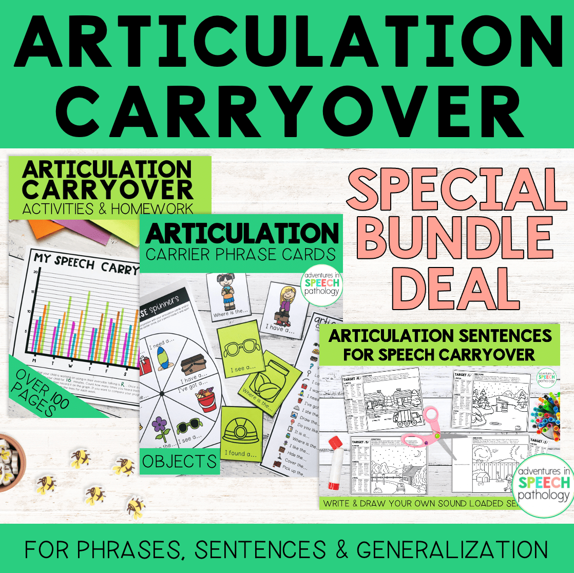 Articulation Carryover for Speech Therapy BUNDLE Adventures in