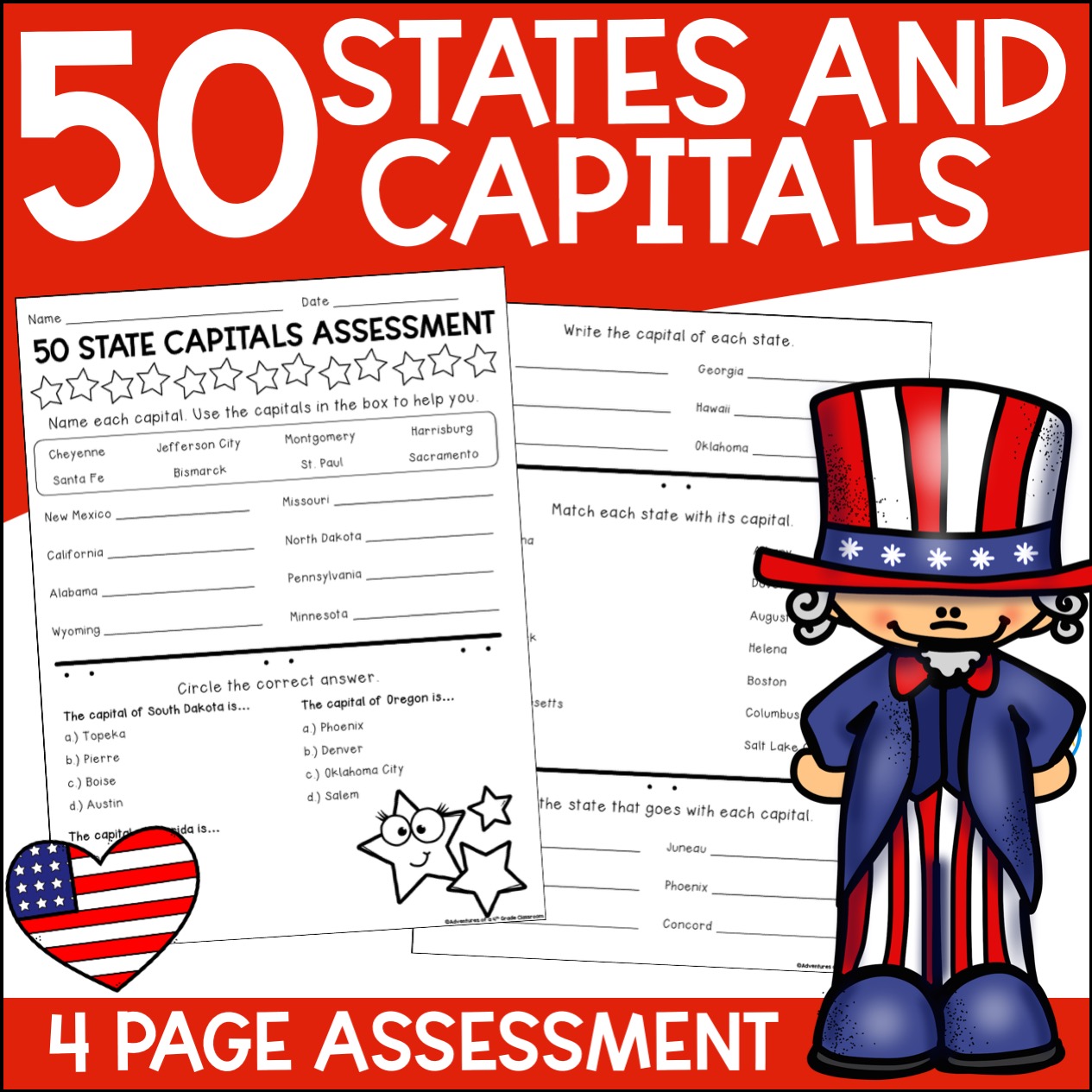 50 States and Capitals Test Adventures of a 4th Grade Classroom 50 States and Capitals Test Adventures of a 4th Grade Classroom