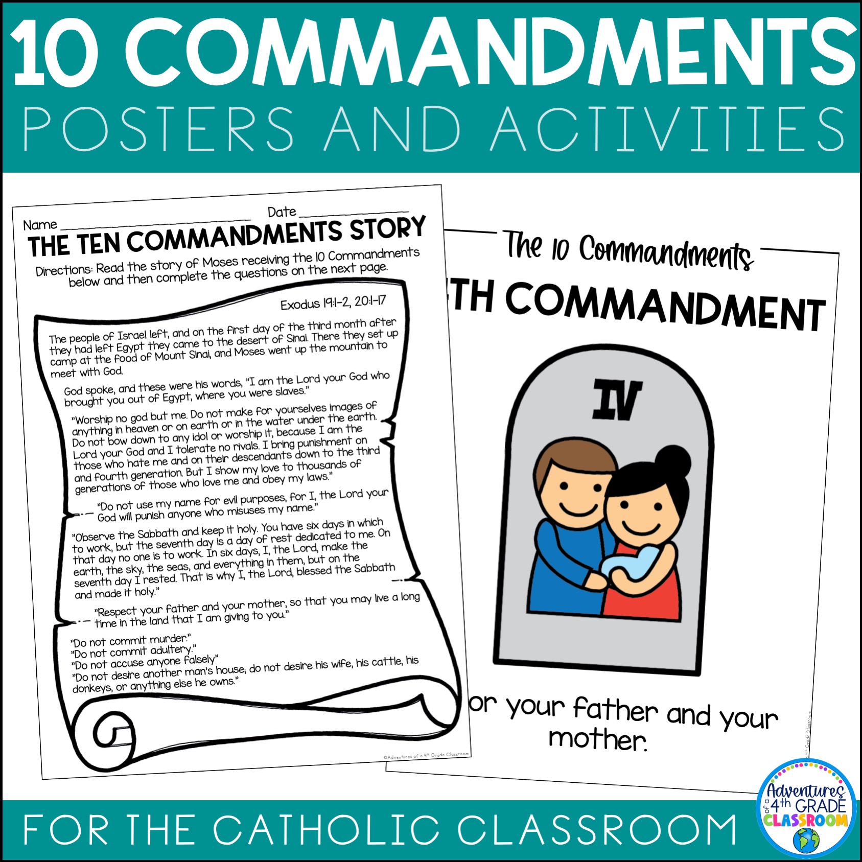10 Commandments Posters & Activities Adventures of a 4th Grade Classroom