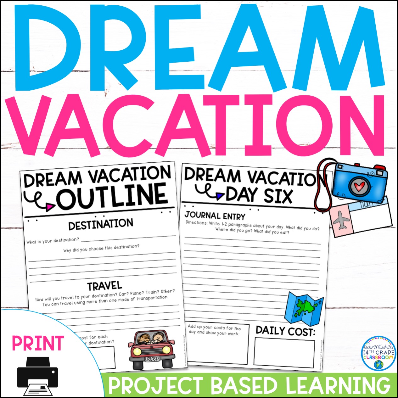 Plan a Dream Vacation Project Based Learning Adventures of a 4th