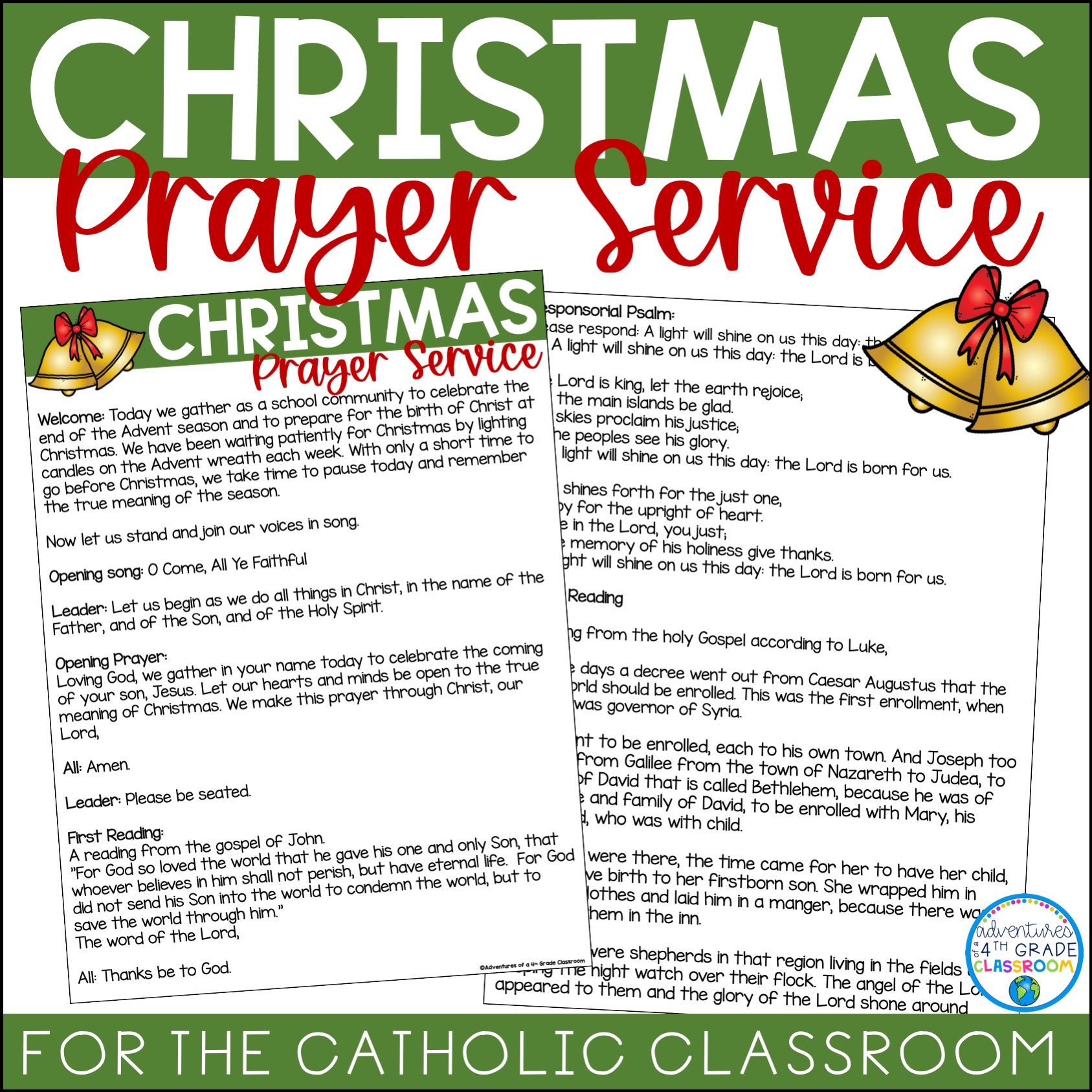 Christmas Prayer Service Adventures of a 4th Grade Classroom