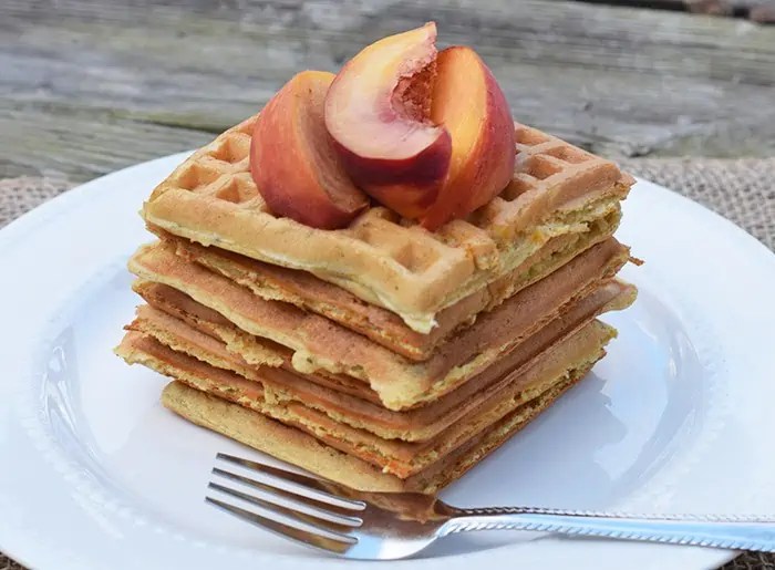 Homemade Peaches and Cream Waffles Recipe