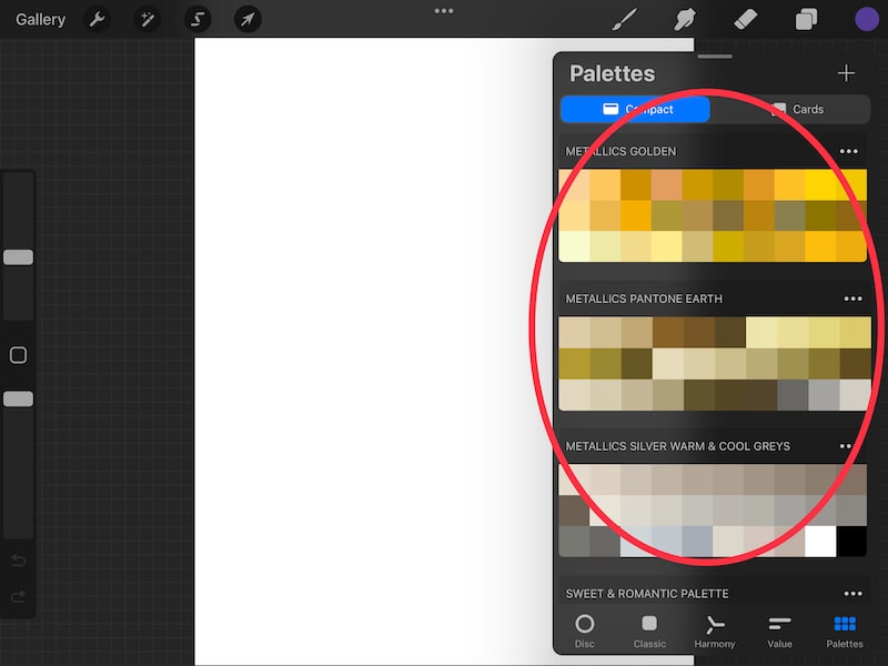 procreate color palettes gold Jenelle Marks