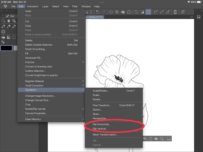 How to Flip a Selection and Layer in Clip Studio Paint Adventures with Art