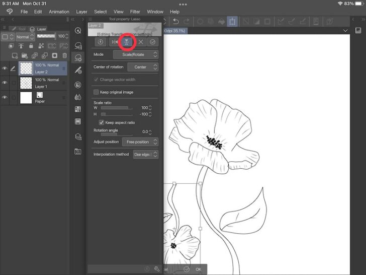 How to Flip a Selection and Layer in Clip Studio Paint Adventures