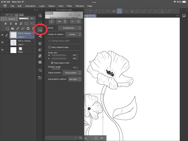 How to Flip a Selection and Layer in Clip Studio Paint Adventures