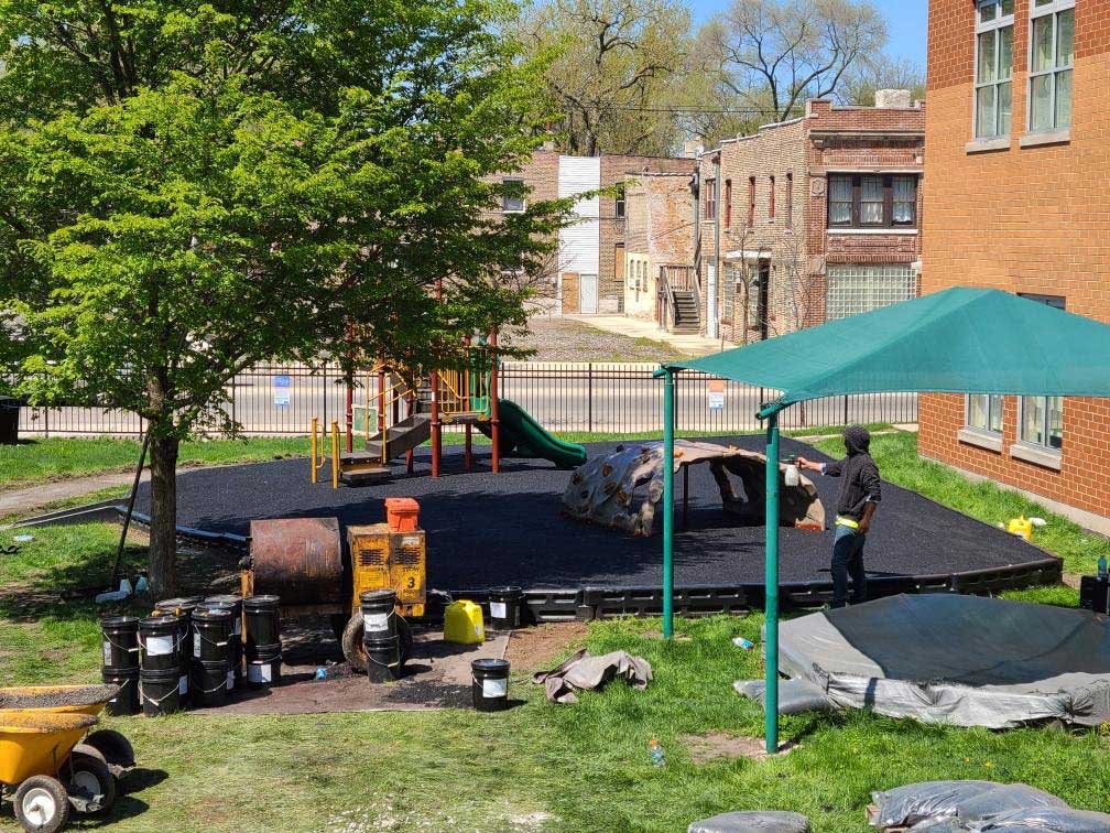 Community Center Playground Surface Installation adventureTURF
