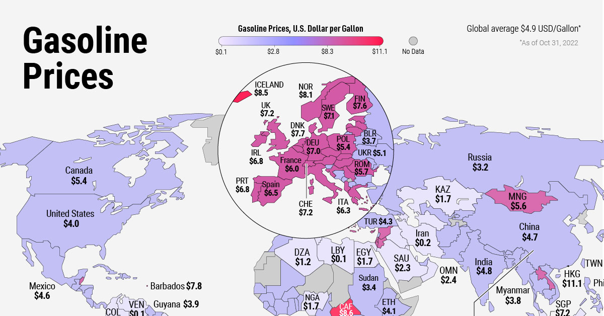 Mapped Global Energy Prices, by Country in 2022 Flipboard