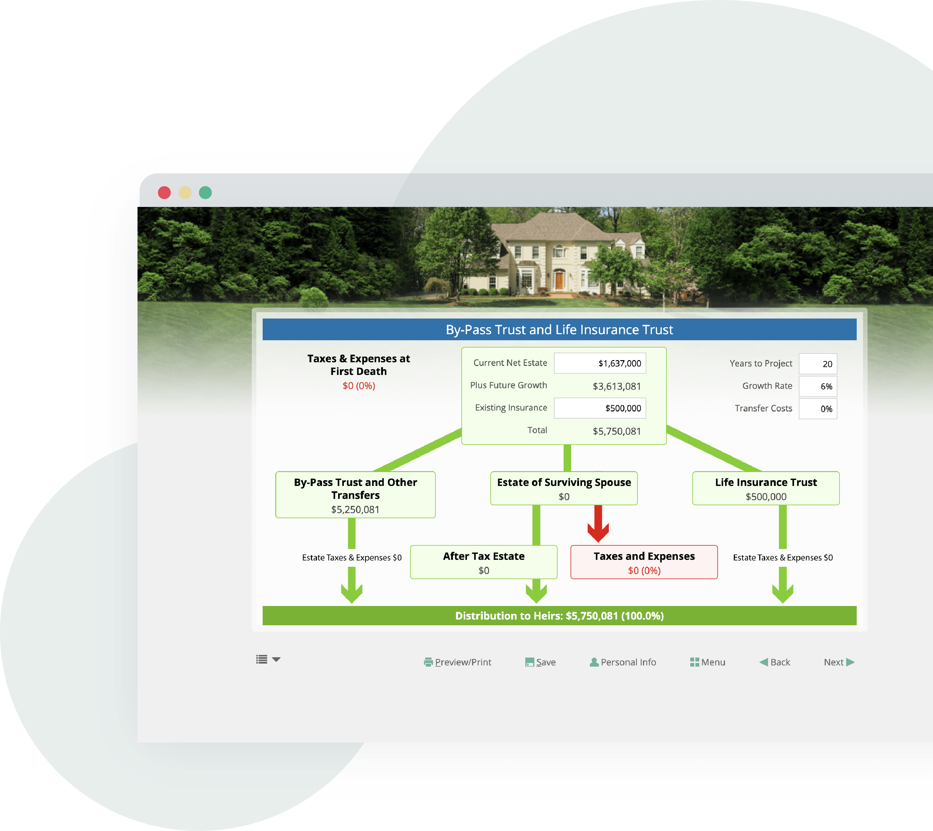Estate Planning Concepts Advisor Controls