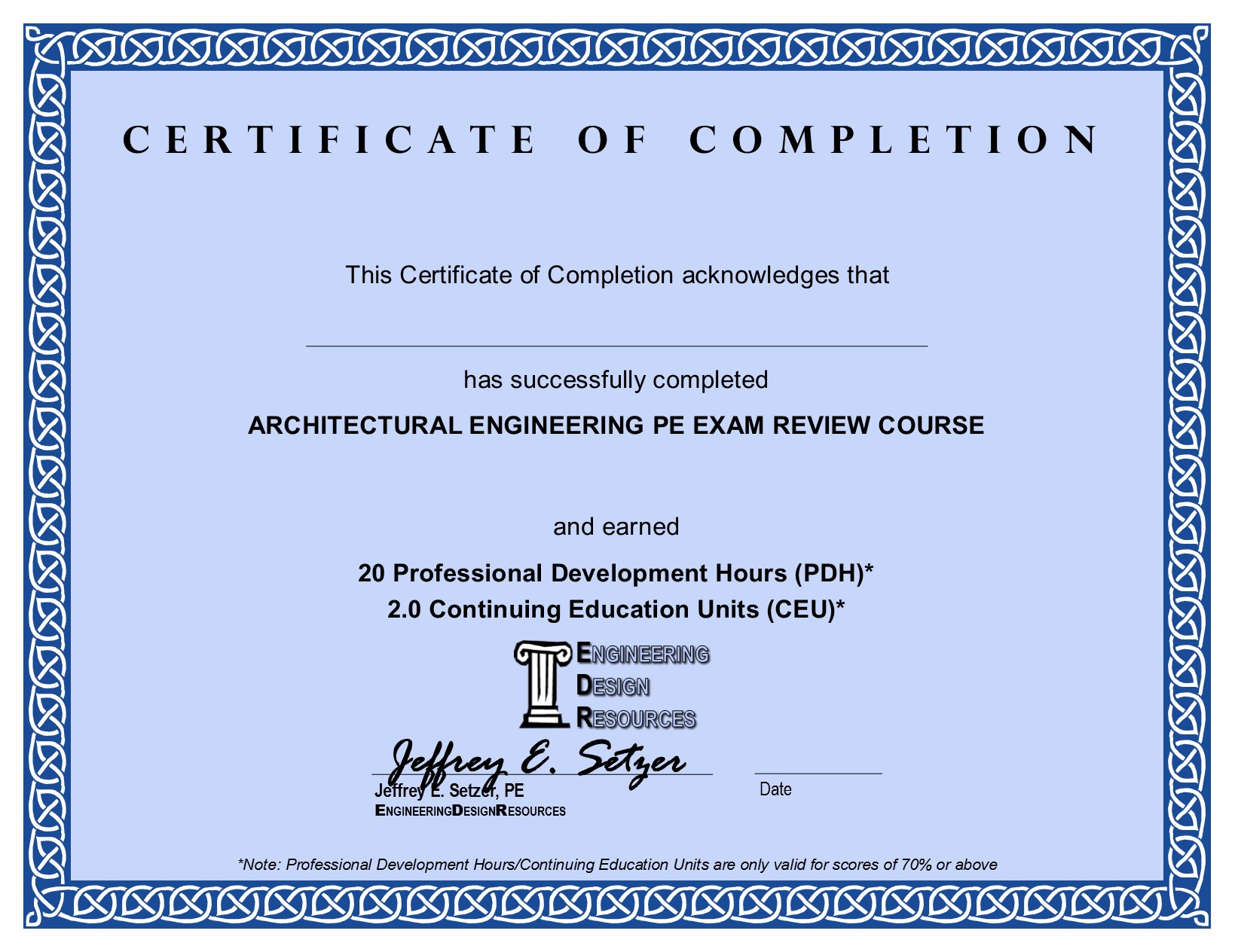 RCFE Certificate Architectural Engineering