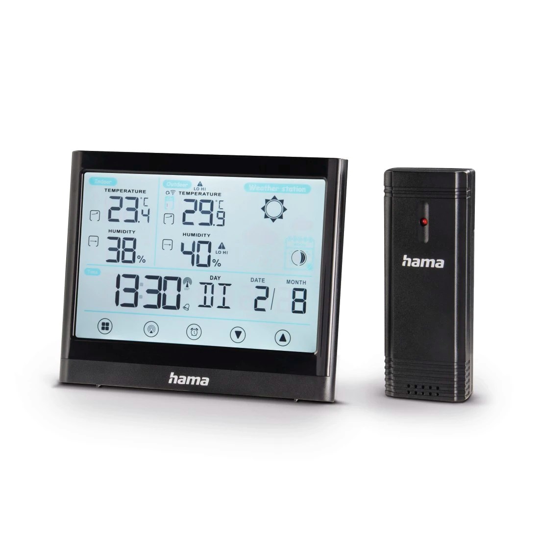 "Full Touch" Weather Station, black | Hama