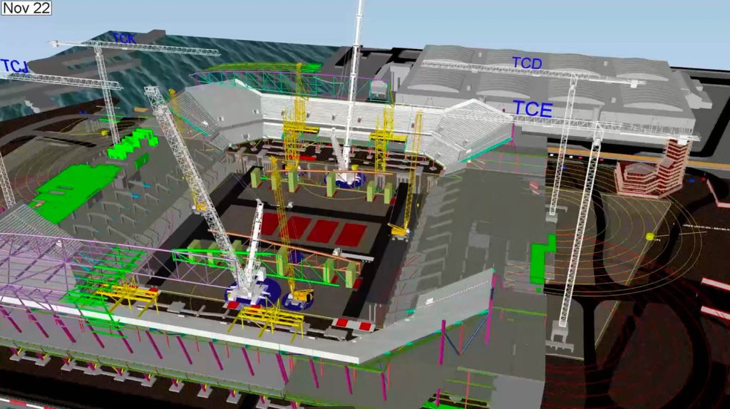 4D construction simulation driving Everton stadium build AEC Magazine