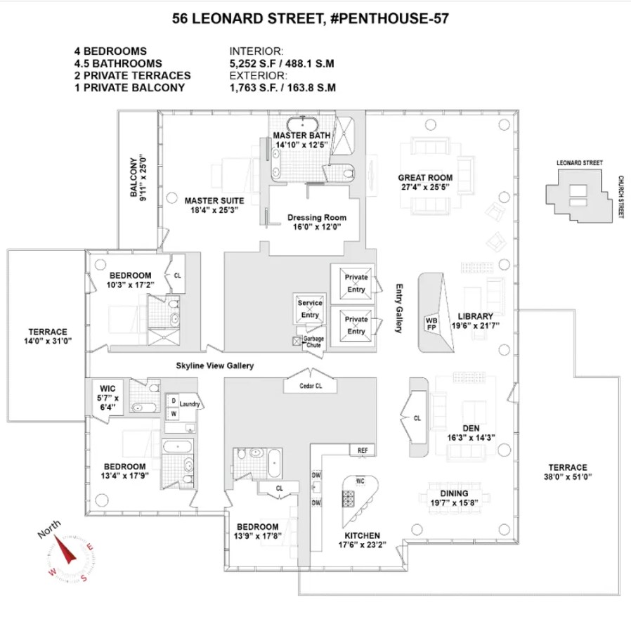 56 Leonard Street New York City, New York, U.S. (3,000+ posts)