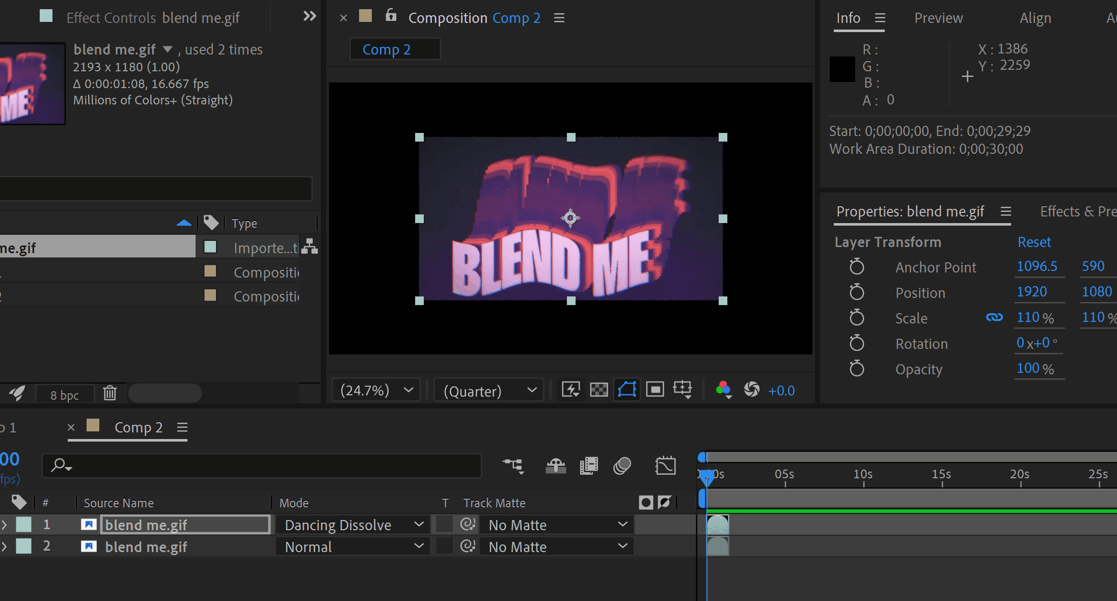 Switch between blending modes in After Effects AEJuice