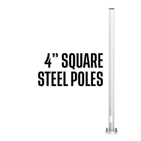 4" Straight Steel Square Poles Advantage Environmental Lighting