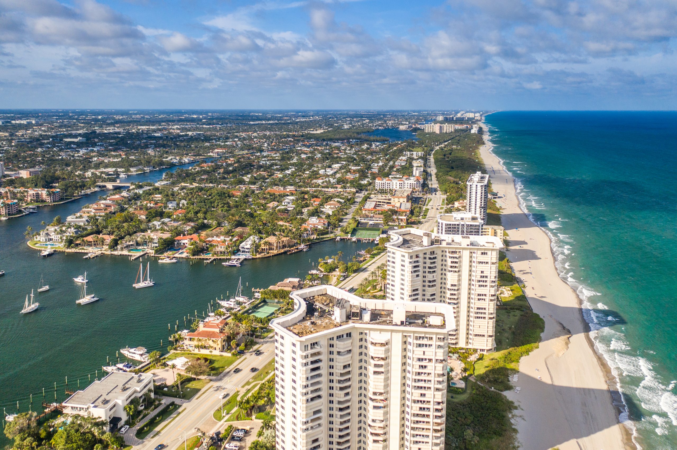 Aerial of Lake Boca Raton Florida AEPi
