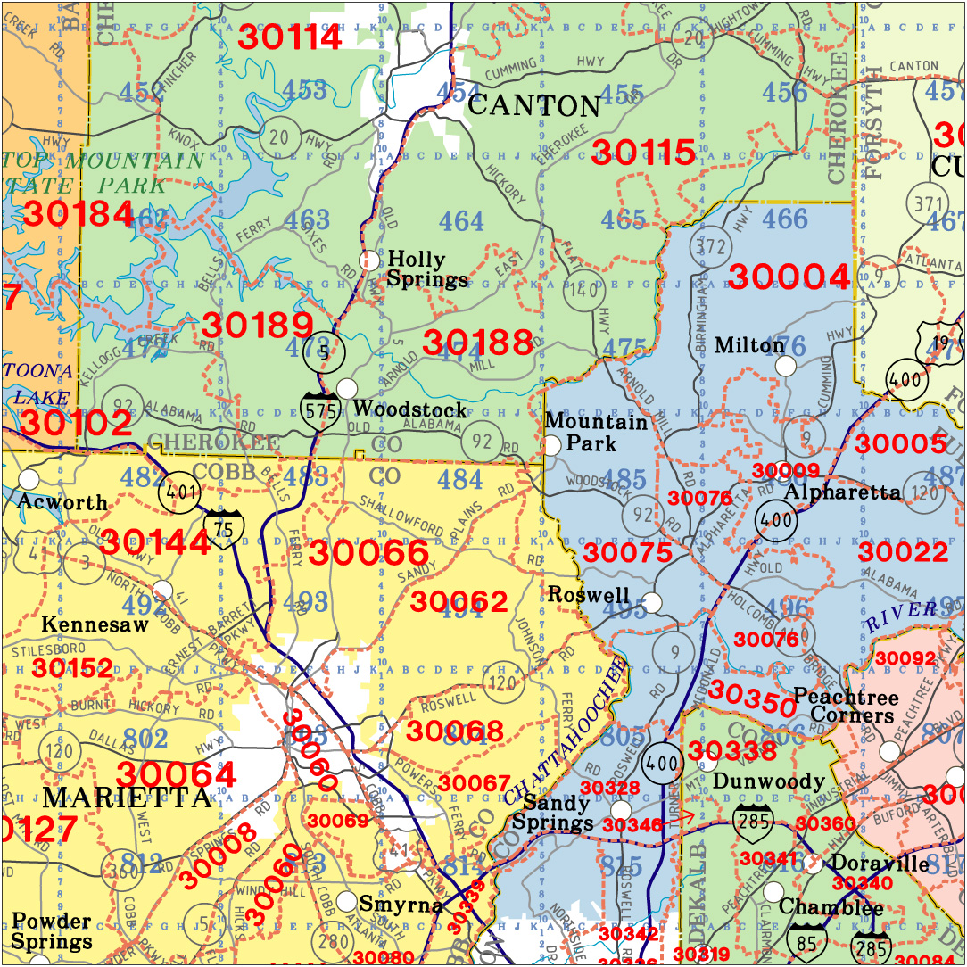 Zip Code Map Of Atlanta Georgia Atlanta Ga Zip Code Map Time Zones Map World