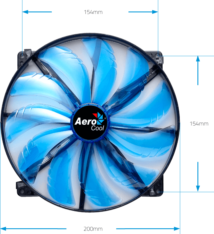 AeroCool Silent Master 200mm Red LED Cooling Fan EN55659