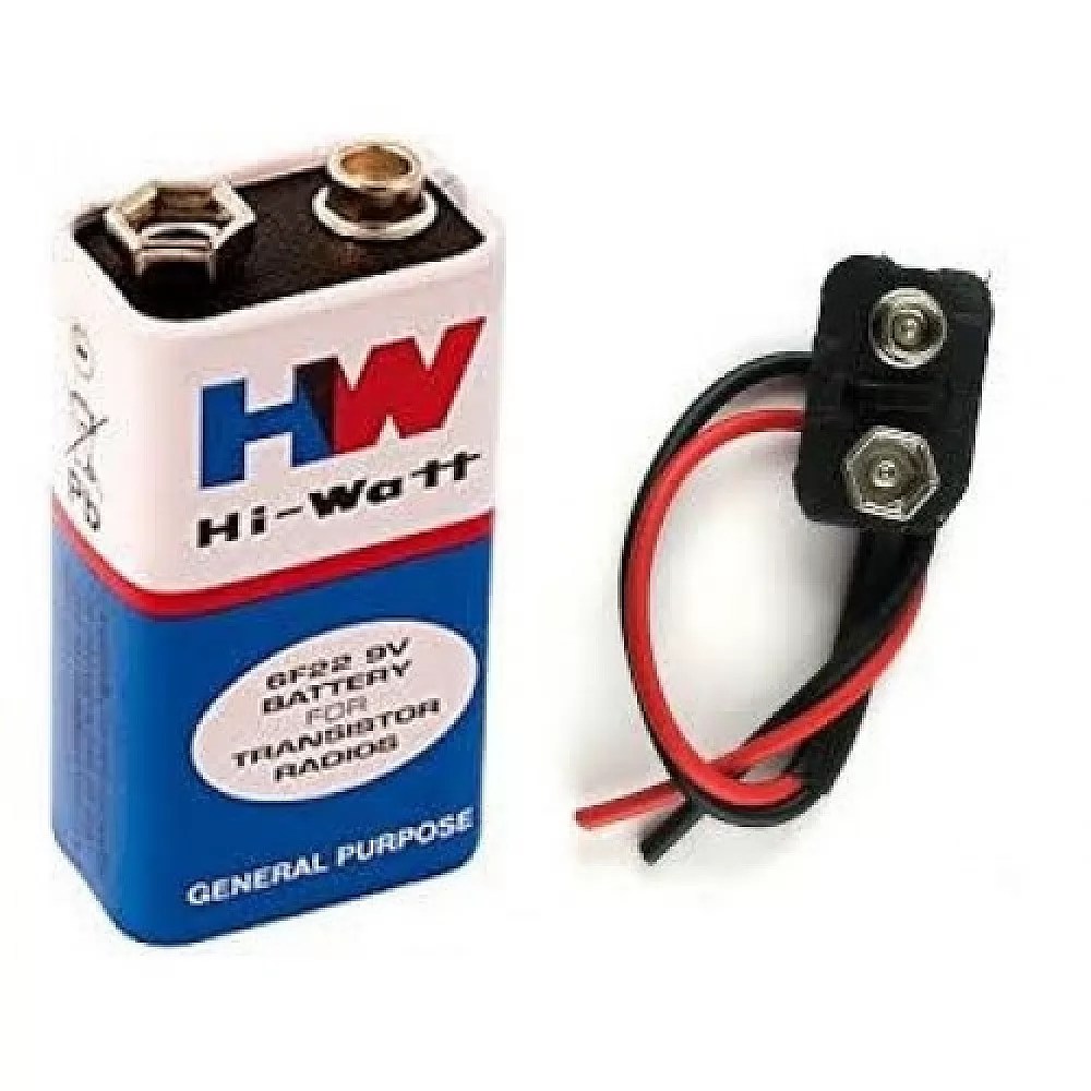 HW Battery 9V With Connector For Arduino/ Robotics Aerokart India