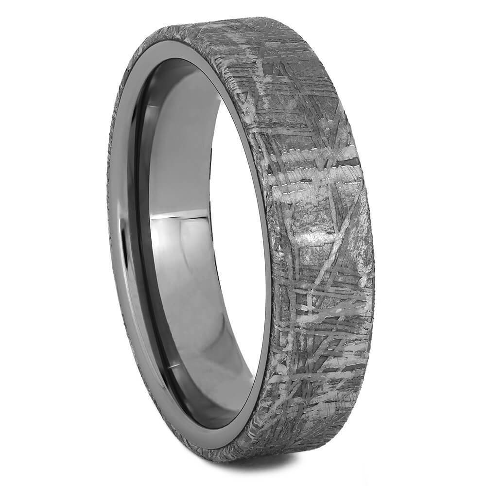 Tungsten Ring with Gibeon Meteorite Aerolite Meteorites