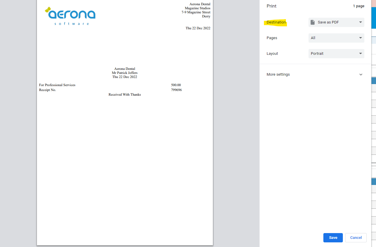 How to Print a Receipt Aerona Software