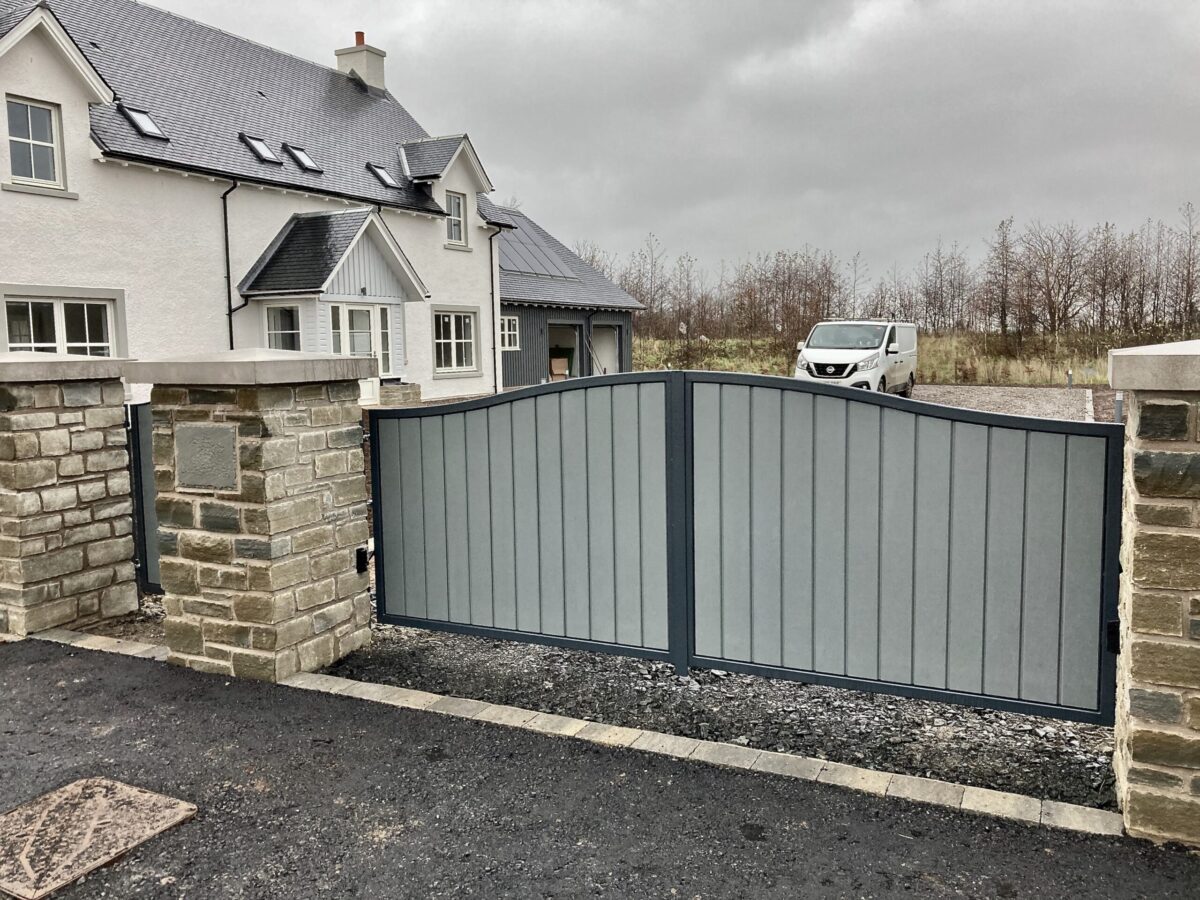 New Automatic Driveway Gates With Matching Pedestrian Gate Clathymore