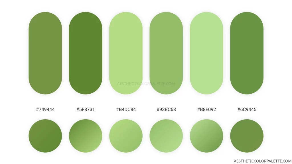 Apple Green Colors Aesthetic Color Palette