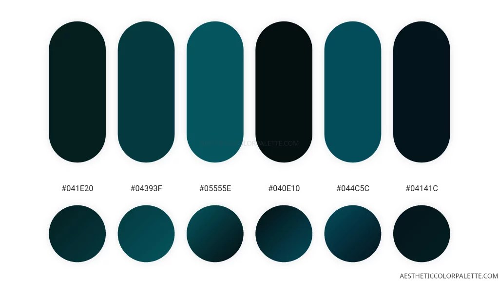 Dark Teal Colors With Hex Codes Aesthetic Color Palette