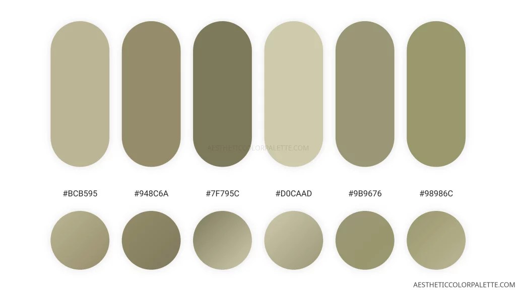 Light Green Colors Aesthetic Color Palette