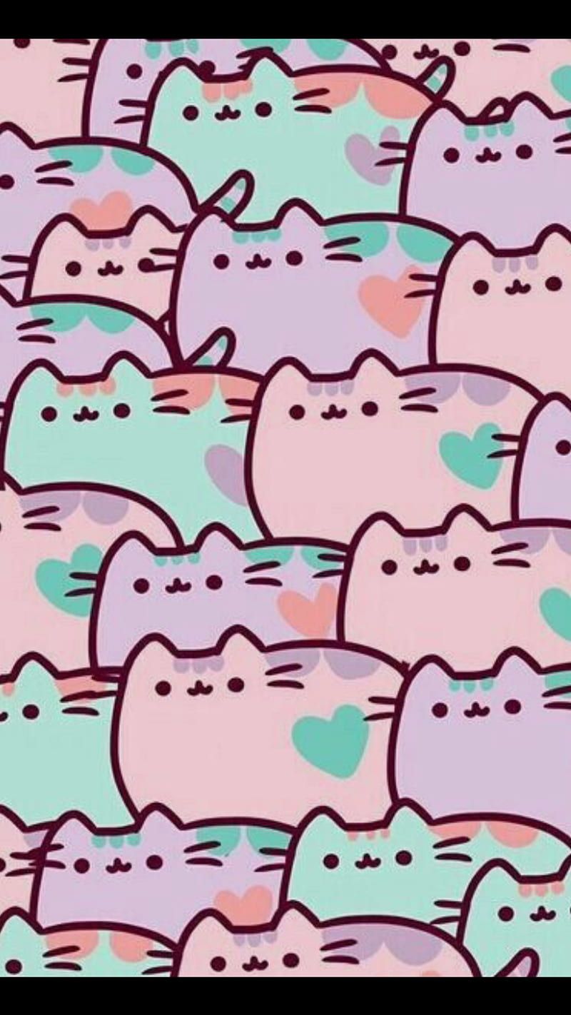 HD purple pusheen wallpaper by Danicaliforn