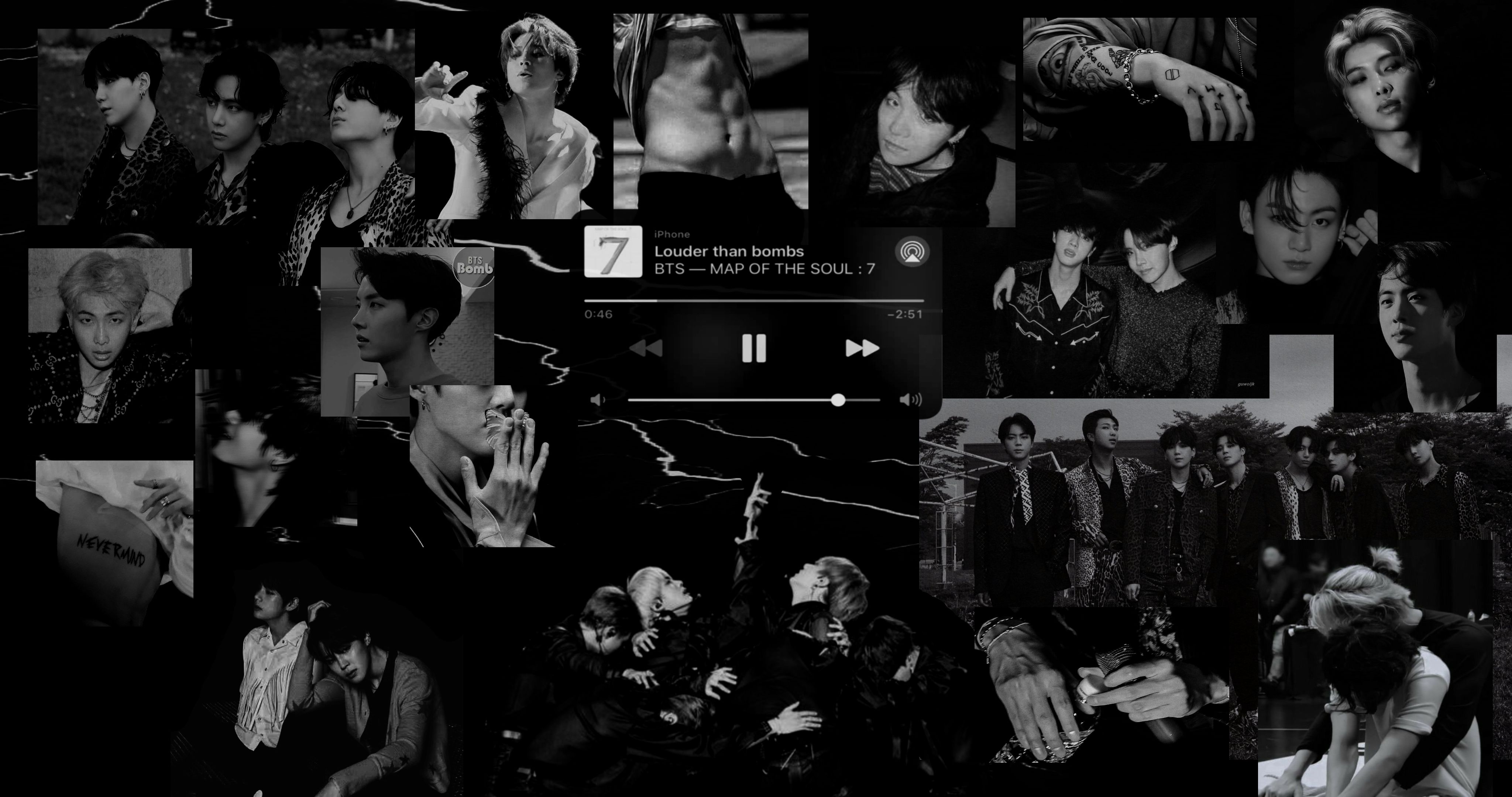 Bts Black Aesthetic Wallpaper by