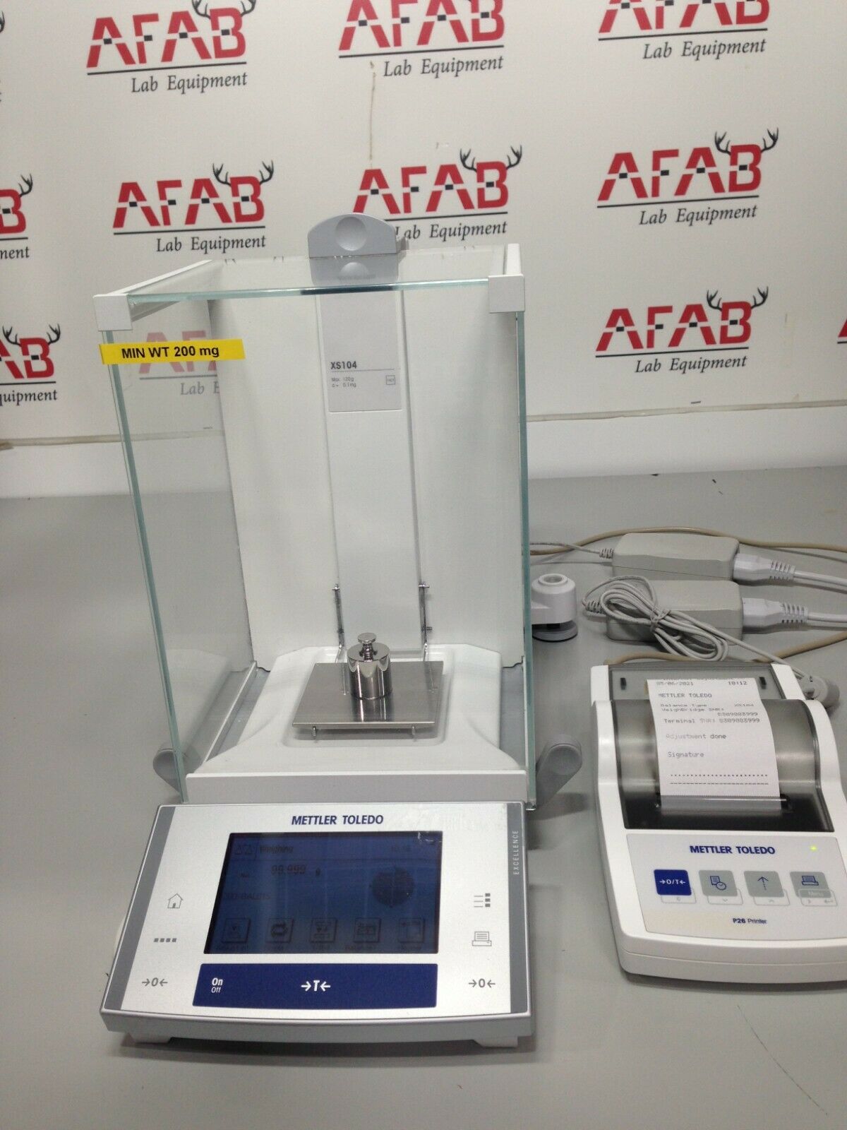 Mettler Toledo XS104 Excellence Analytical Balance and RS P26 Printer