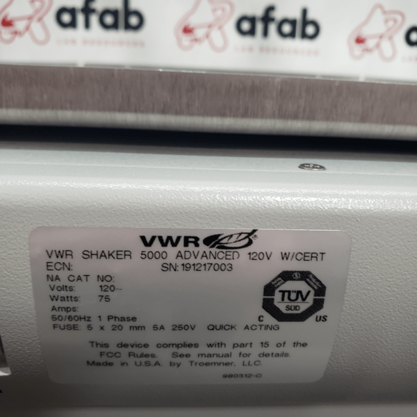 VWR 5000 Advanced Orbital Shaker AFAB Lab Resources, LLC