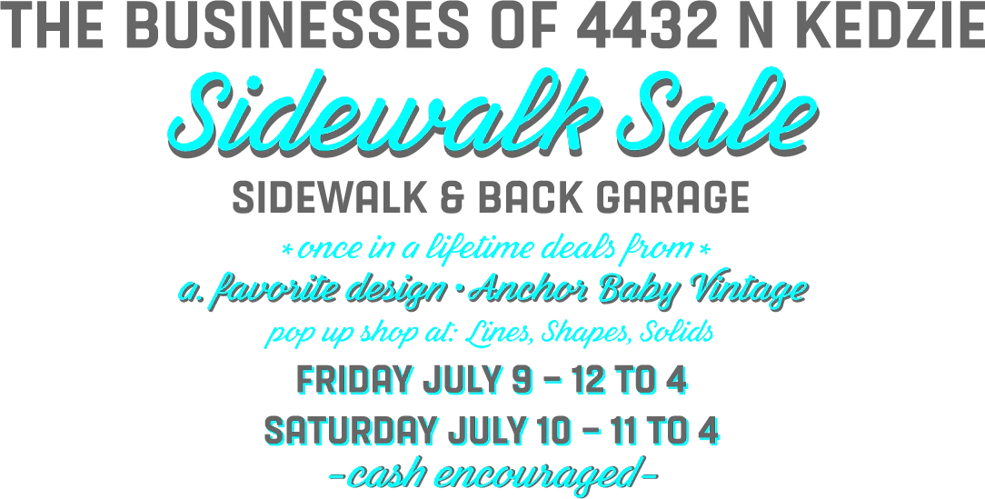 Sidewalk Sale! a. favorite design
