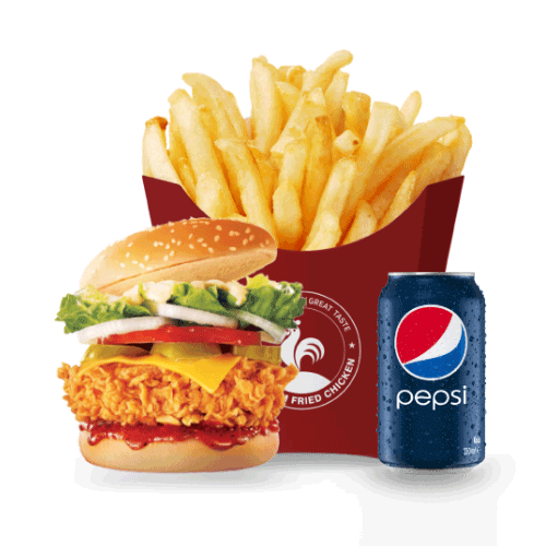 Chicken Fillet Burger with Fries & Drink or Side AFCHICKEN
