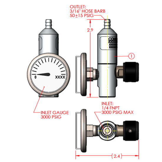 Constant Flow Regulator, 0.5LPM, C10 AFC International