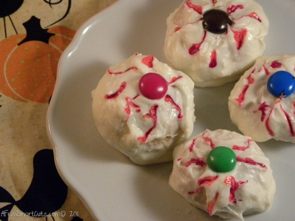 Halloween Peanut Butter Eyeballs A Few Shortcuts