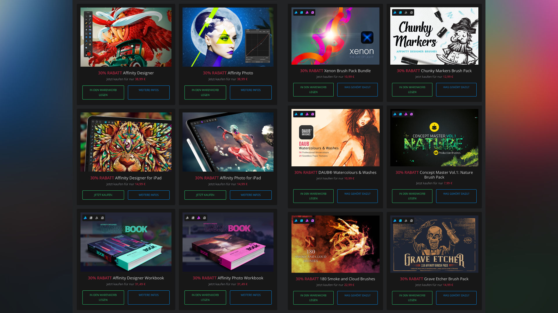 Affinity Black Friday 30 Rabatt auf alles Affinity Tutorials