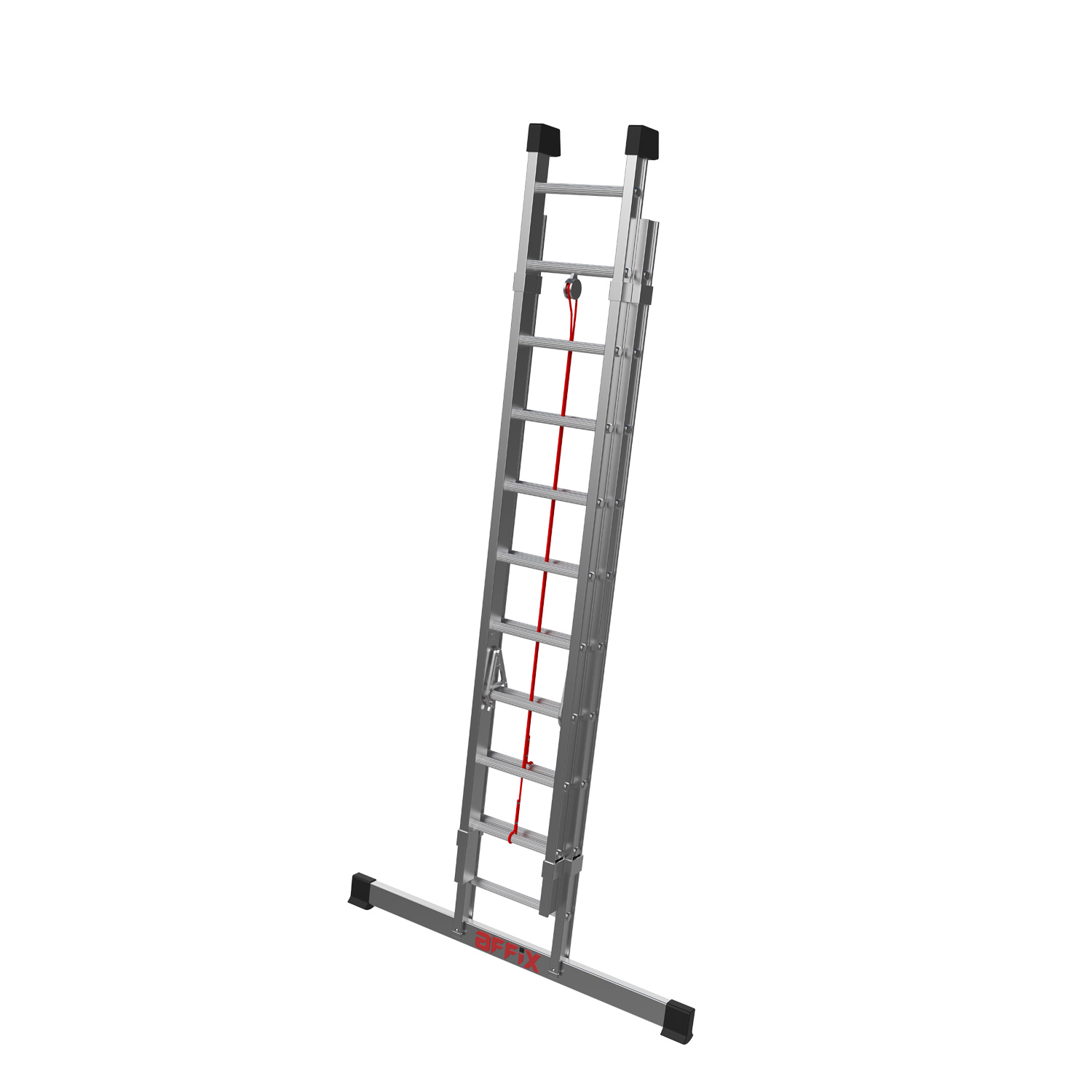 Medium Duty Aluminium Double Extension Ladder with Rope Operated