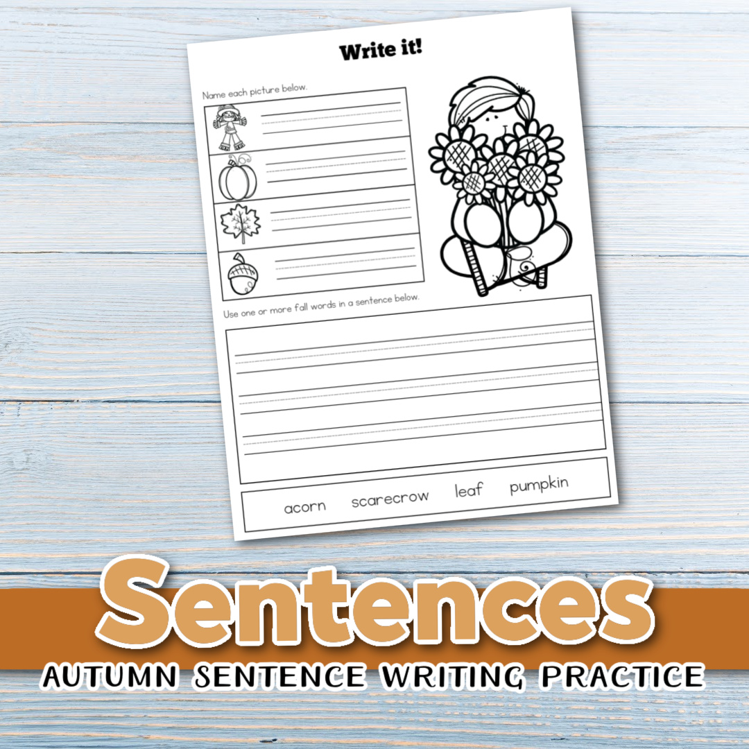 Free Printable Autumn Sentences for Kindergarten