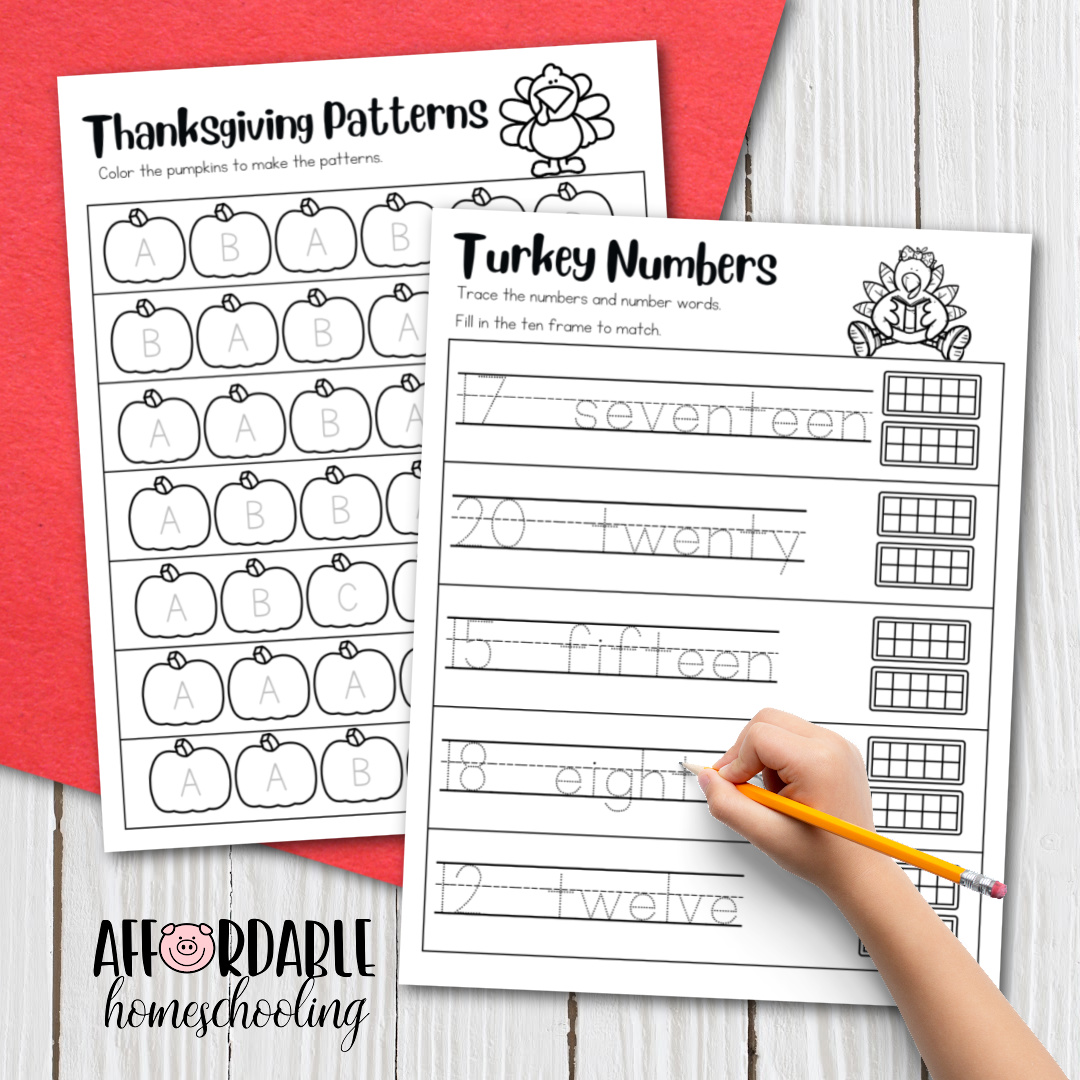 Free Thanksgiving Math Worksheets for Kindergarten