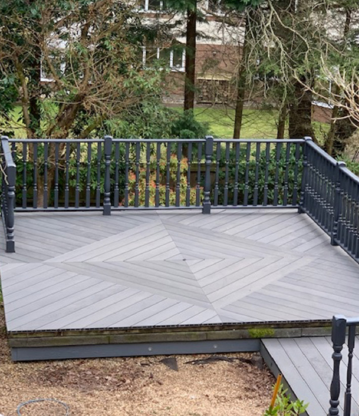 Grey composite decking Affordable Landscape Gardening Isle of Man