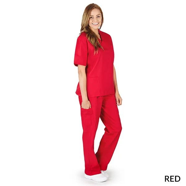 WOMEN SOLID VNECK SCRUB SET (STYLE 102W) Affordable Scrubs