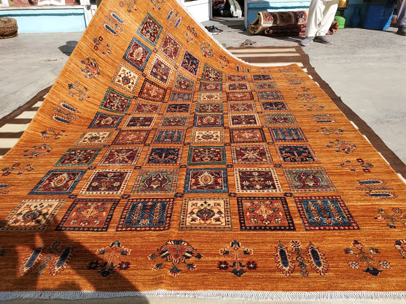 HandKnotted Four Season Bakhtiari OrangeBrown Wool Rug 7x10 ft
