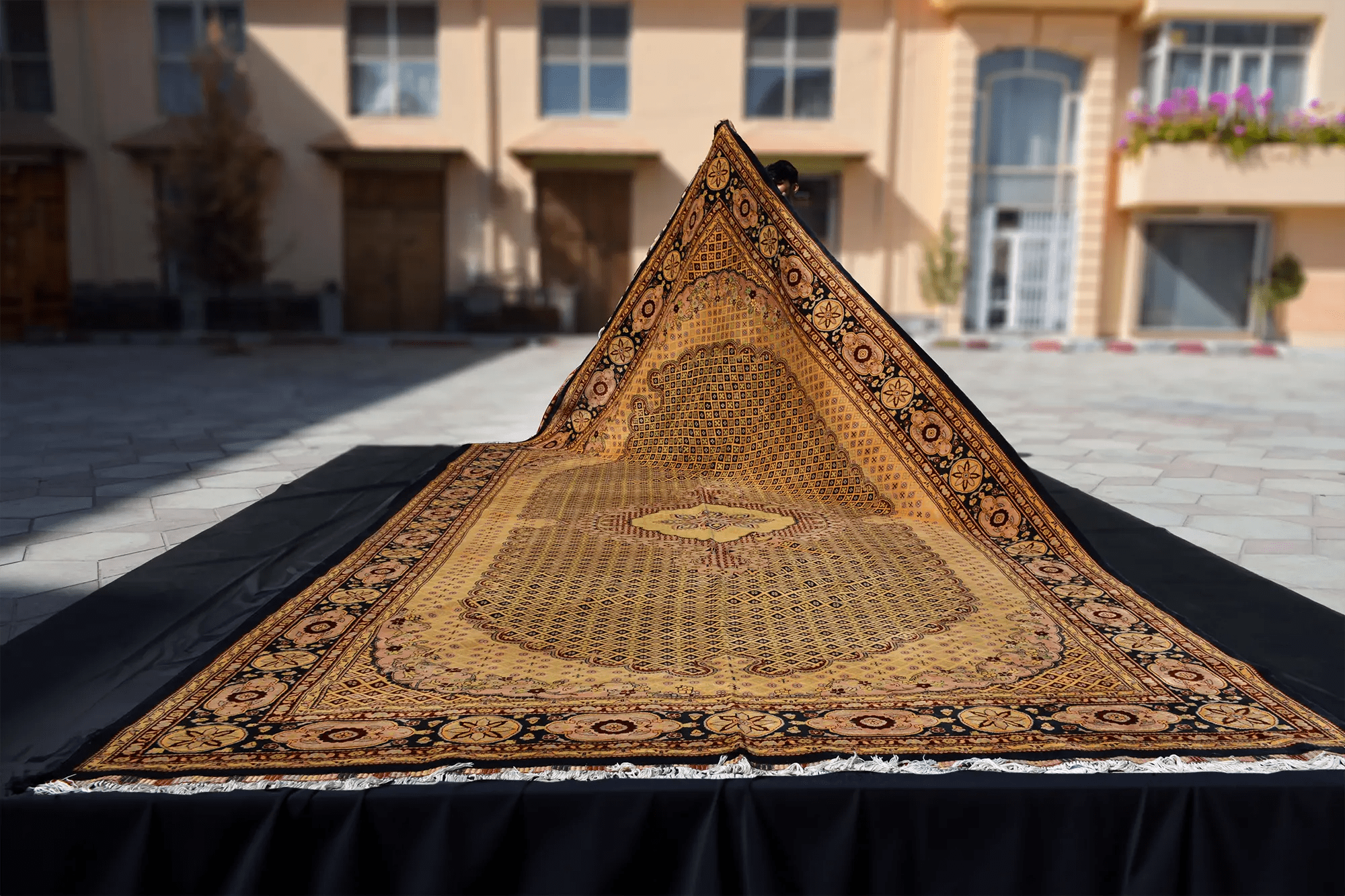 10x16 Golden Persian Handknotted Wool Area Rug