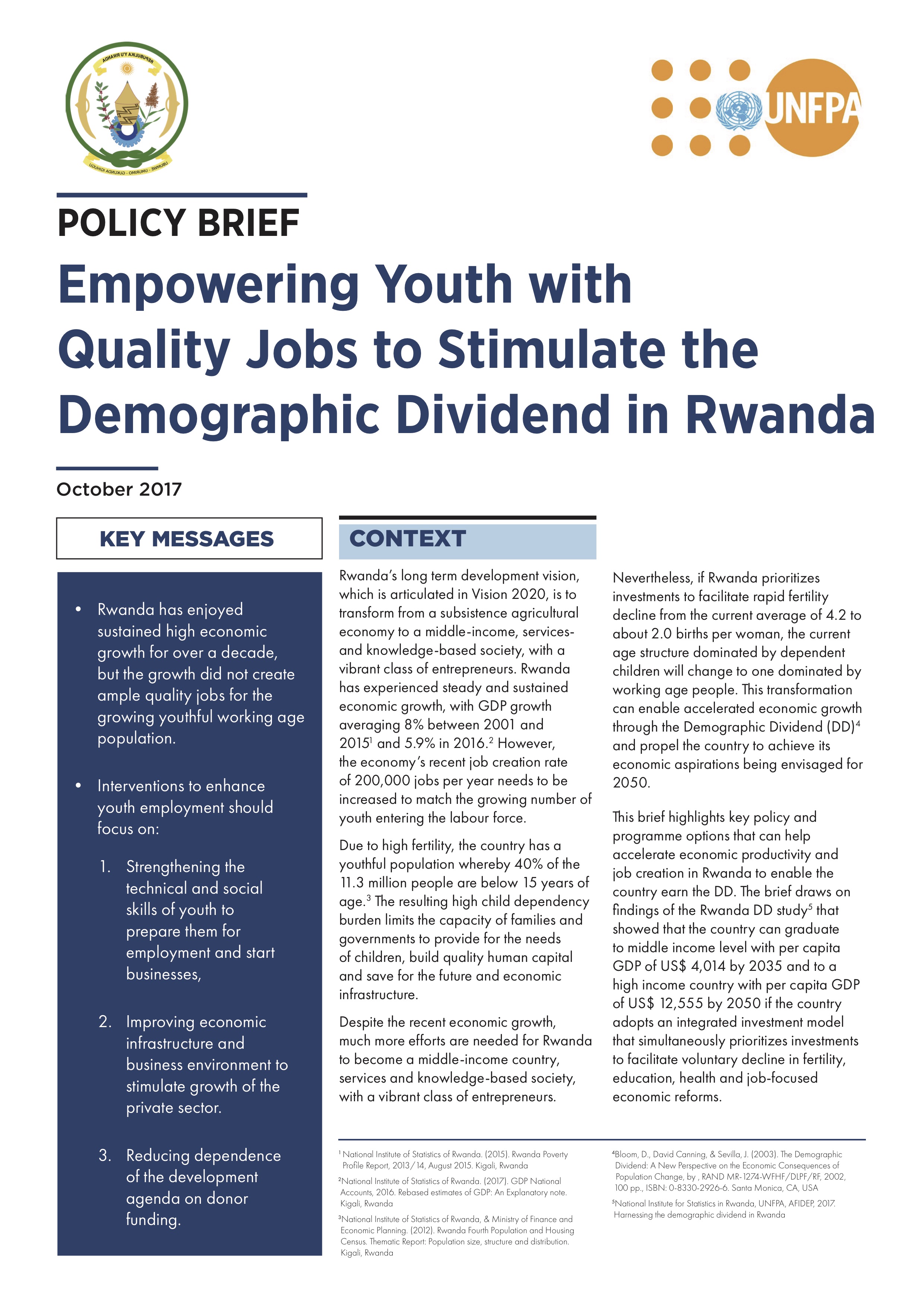 Empowering Youth with Quality Jobs to Stimulate the Demographic