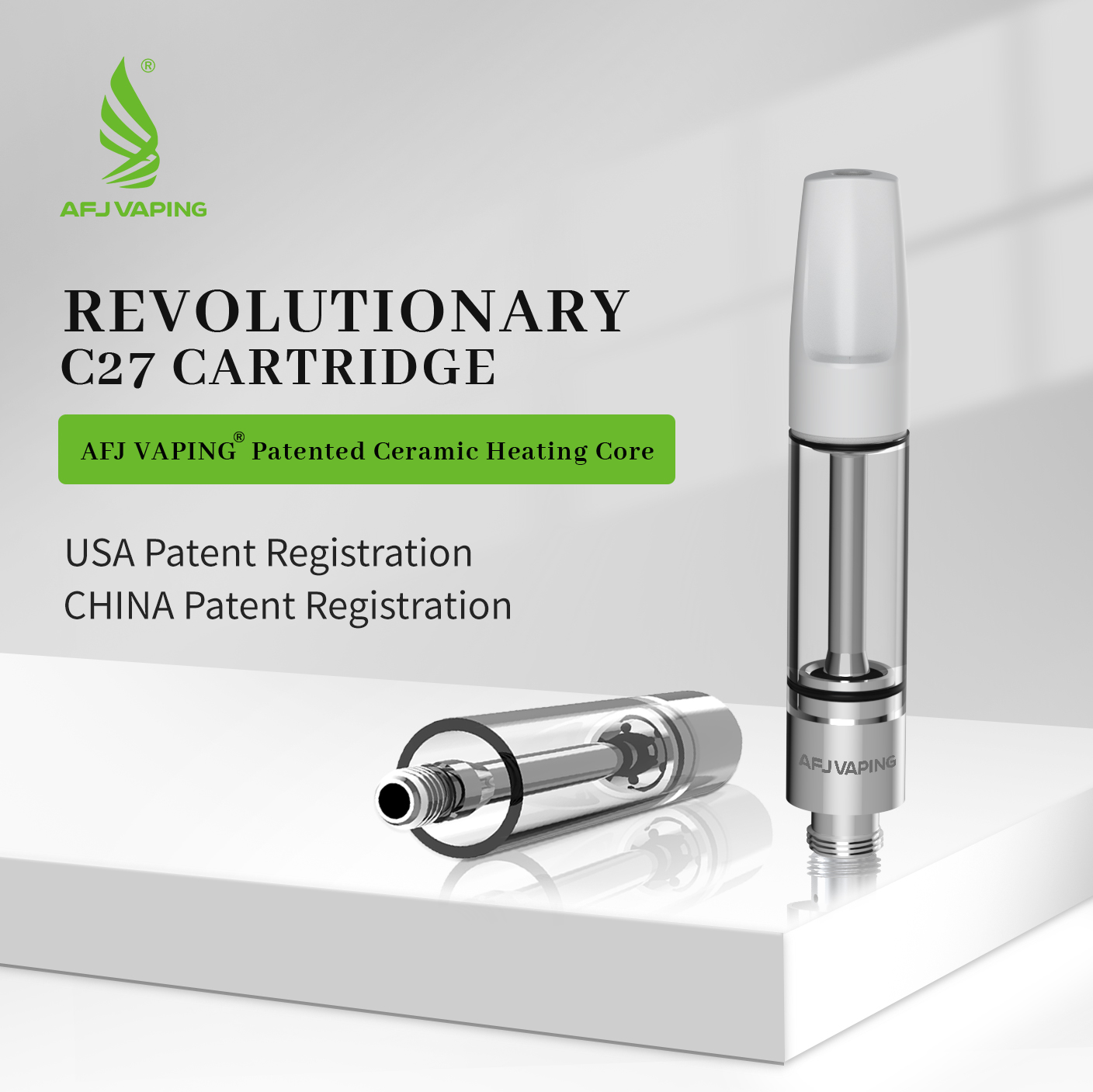 Patented Thc Vape Cartridge For Cannabis Oil 1ml Dual CoreCBD THC Vape