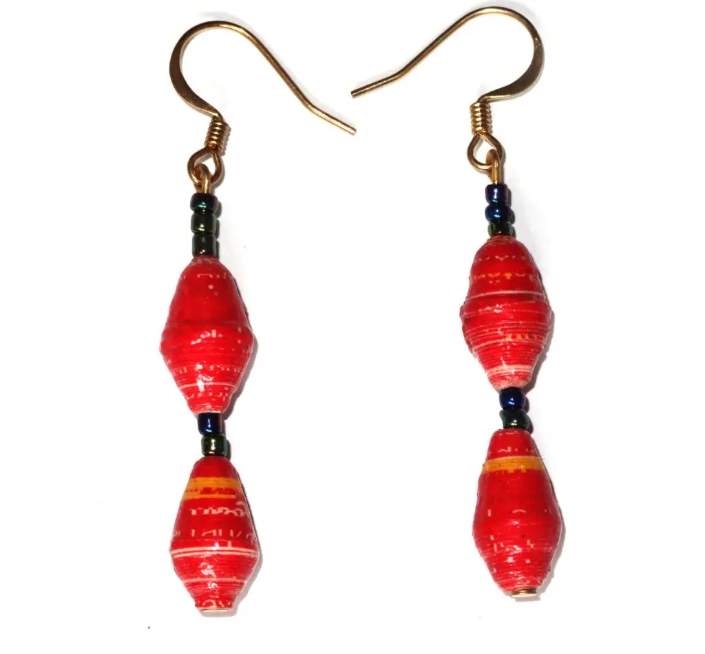 Handmade Bright Red Earrings by